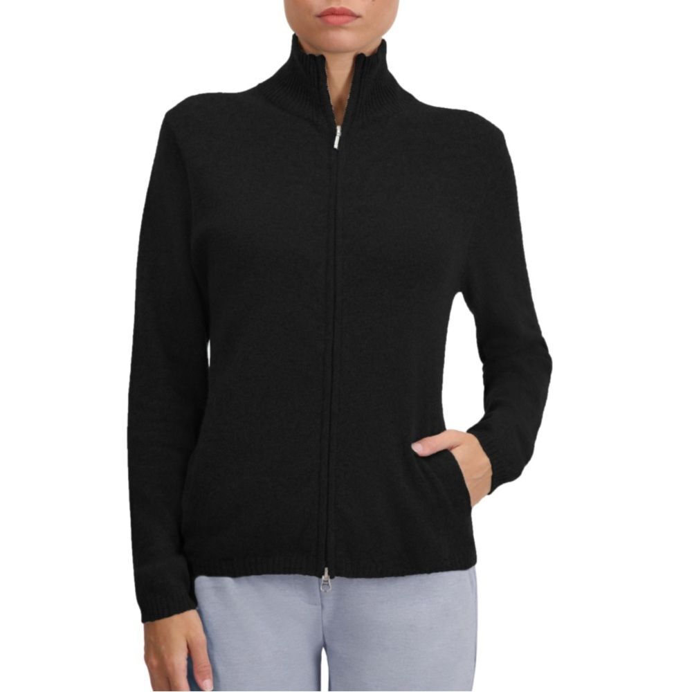 Peter Millar Women's Heritage Cashmere Full-Zip Sweater Size Medium in Black